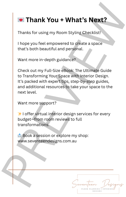 Room Styling Checklist: A Mini Interior Design Workbook