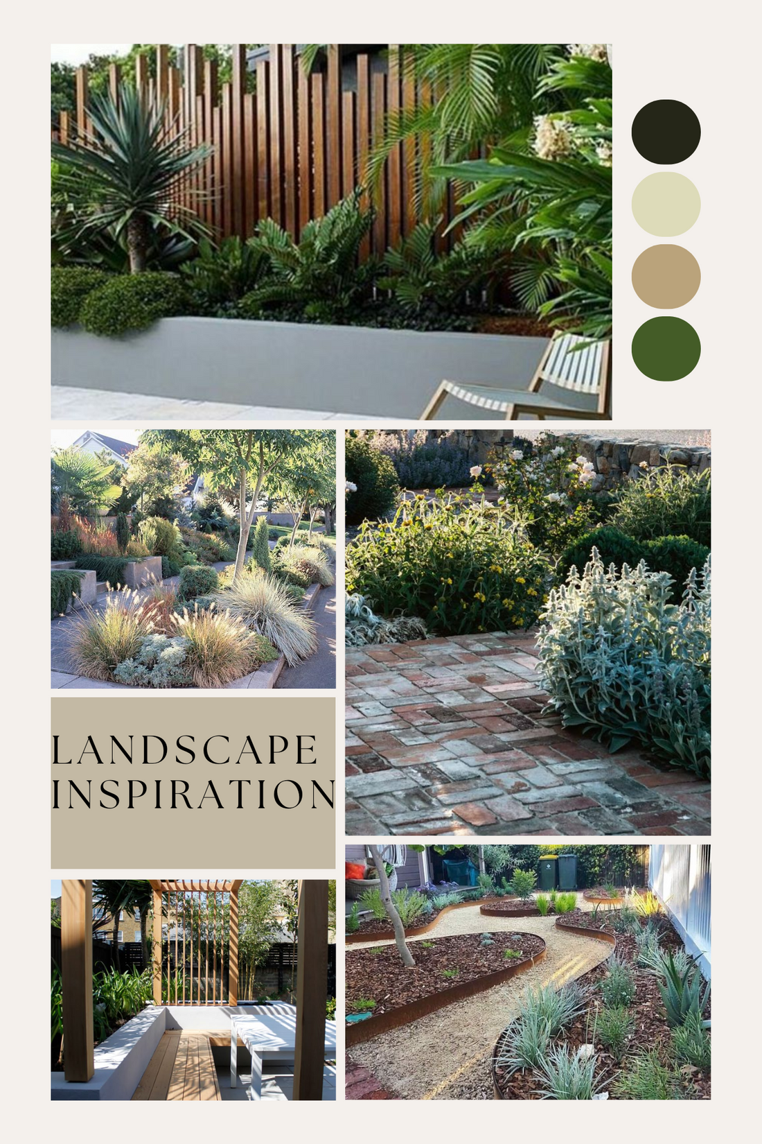 Modern landscape design ideas featuring lush greenery, geometric garden paths, and creative outdoor seating spaces by Seventeen Designs