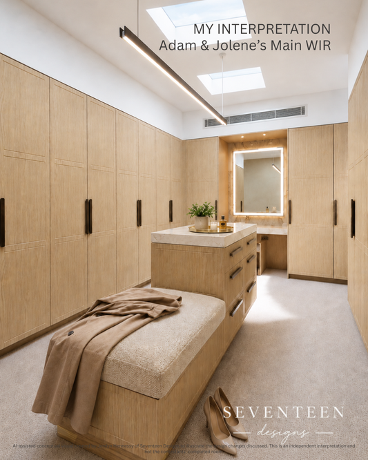 Modern walk-in wardrobe with custom cabinetry and natural light for elegant closet inspiration
