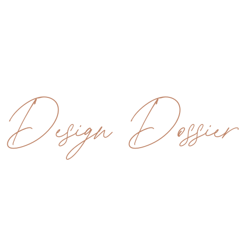 Cursive text 'Design Dossier' on a white background