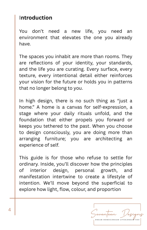 Text page from a book or document with design principles and philosophy. by Seventeen Designs