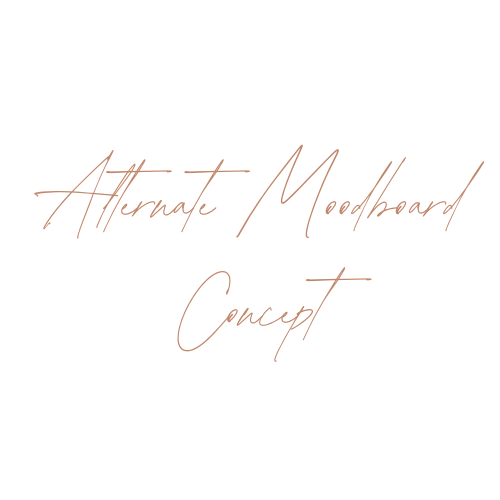 Text alternate moodboard concept in cursive script on a plain background by Seventeen Designs